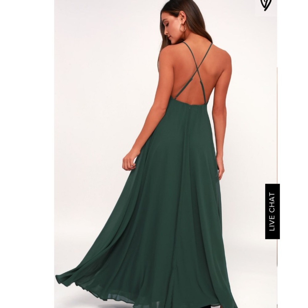 Lulu’s Dark Green Maxi Dress